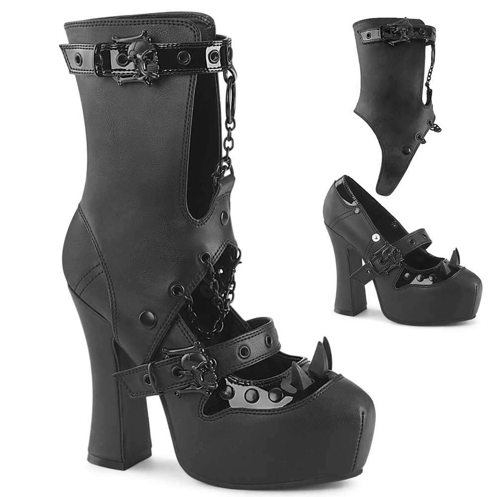 DemoniaCult - DEMON-13 Bottes de plate-forme - Noir